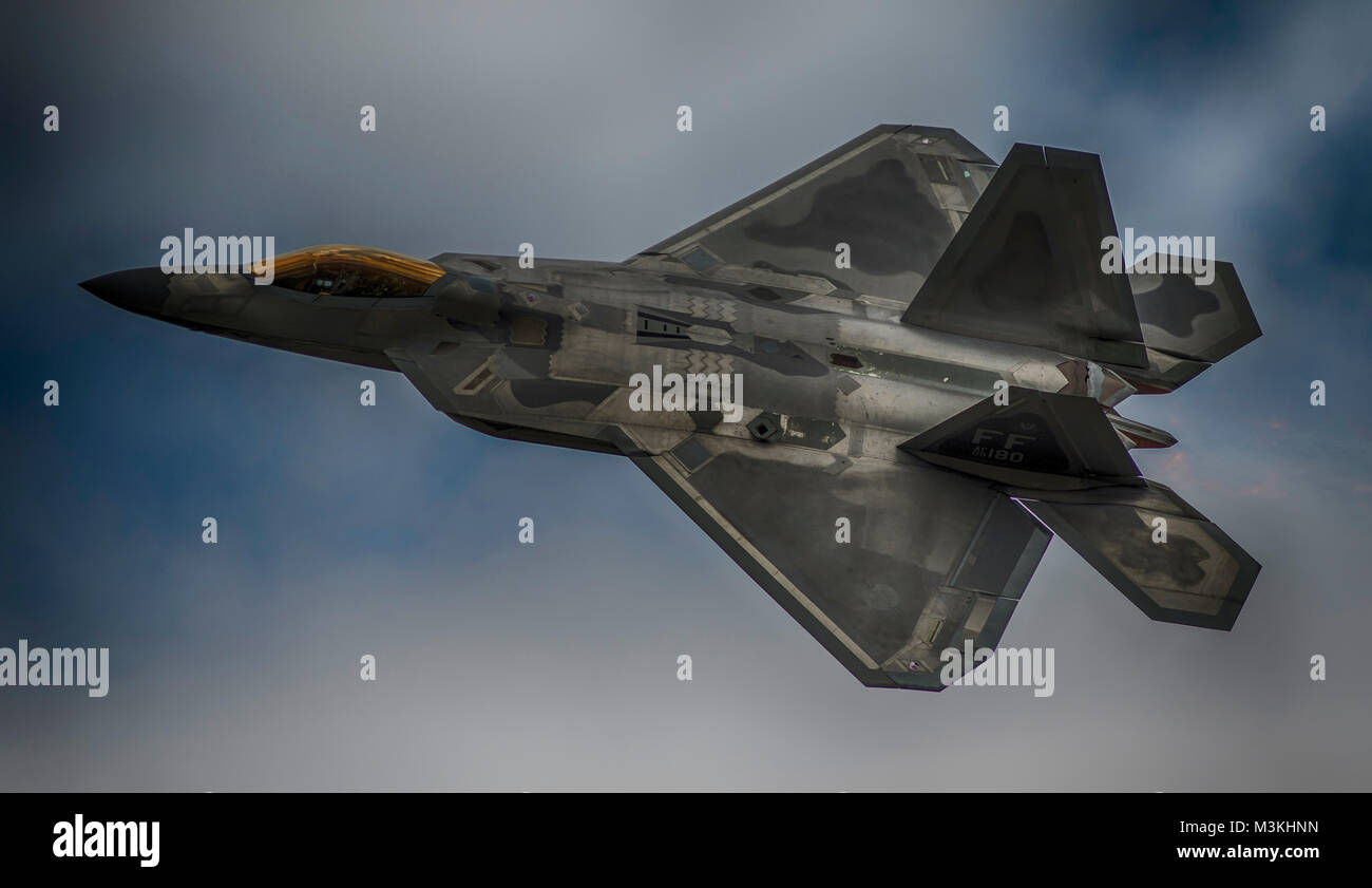Lockheed Martin F22 Raptor Flying Display At RIAT 2017 RAF Fairford 