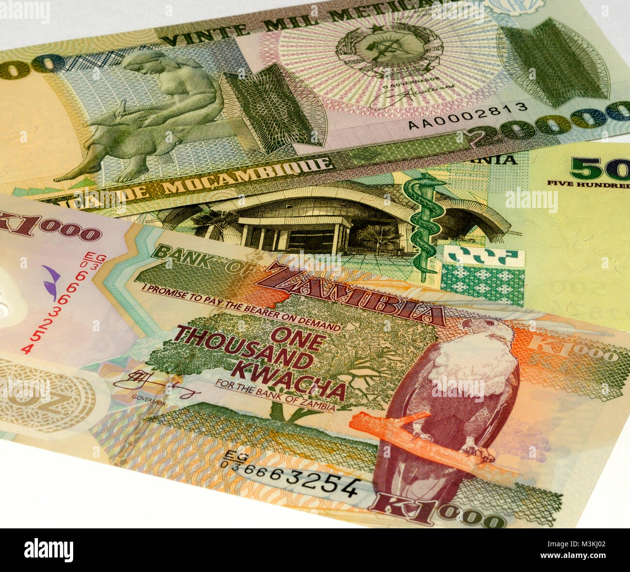 South East Africa Currency Bank Notes Stock Photo