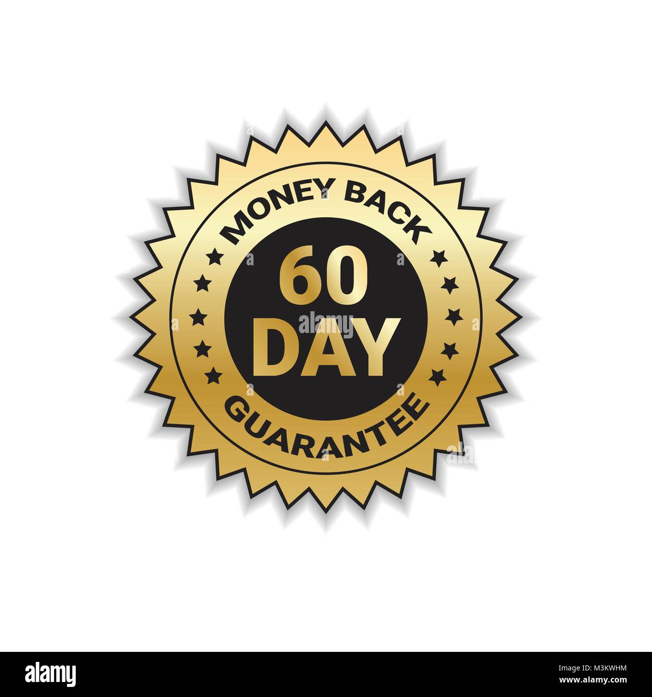 Golden Sign Money Back In 60 Days With Guarantee Template Sticker