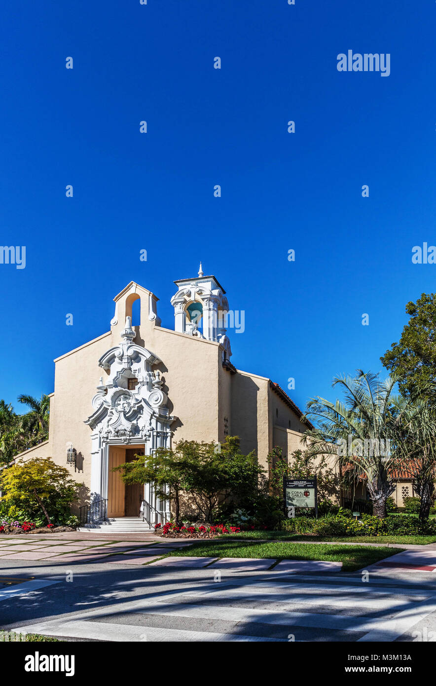 Coral Gables Congregational Church, Miami-Dade County, Florida, USA. Stock Photo