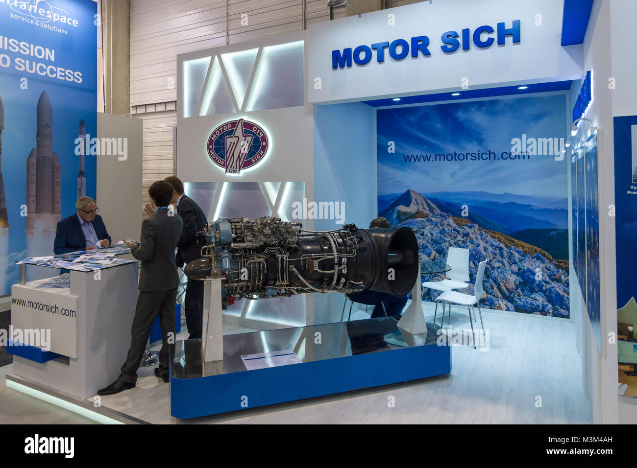 BERLIN, GERMANY JUNE 01, 2016 The stand of company Motor Sich