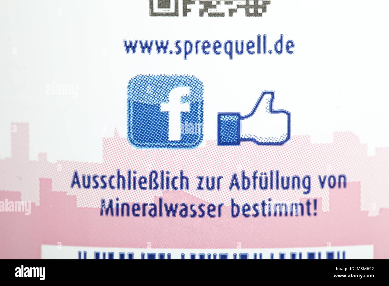 Facebook Symbol auf Spreequelle Wasserflasche Stock Photo