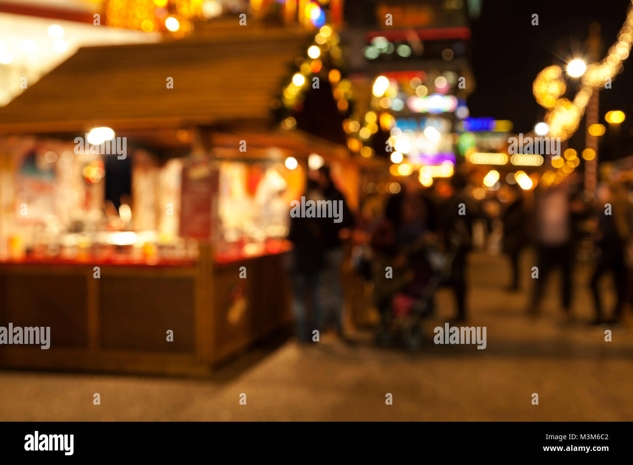 Christmas market background (blurred) Stock Photo