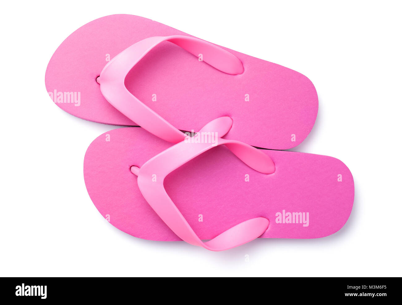 Summer flip flops isolated on white background. Top view Stock Photo ...