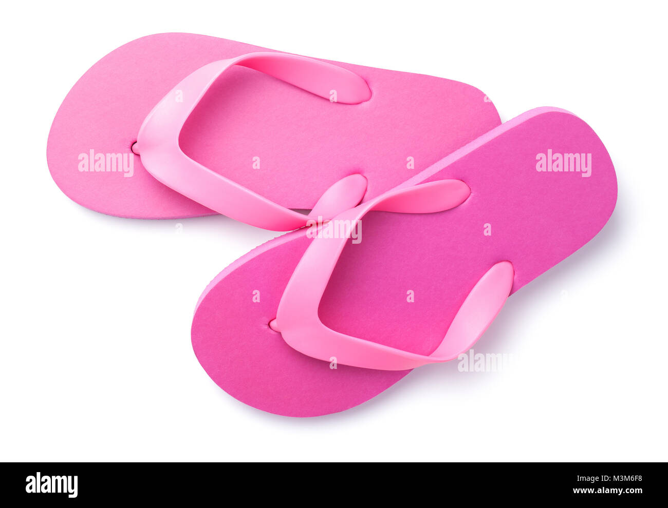 Summer flip flops isolated on white background. Top view Stock Photo ...