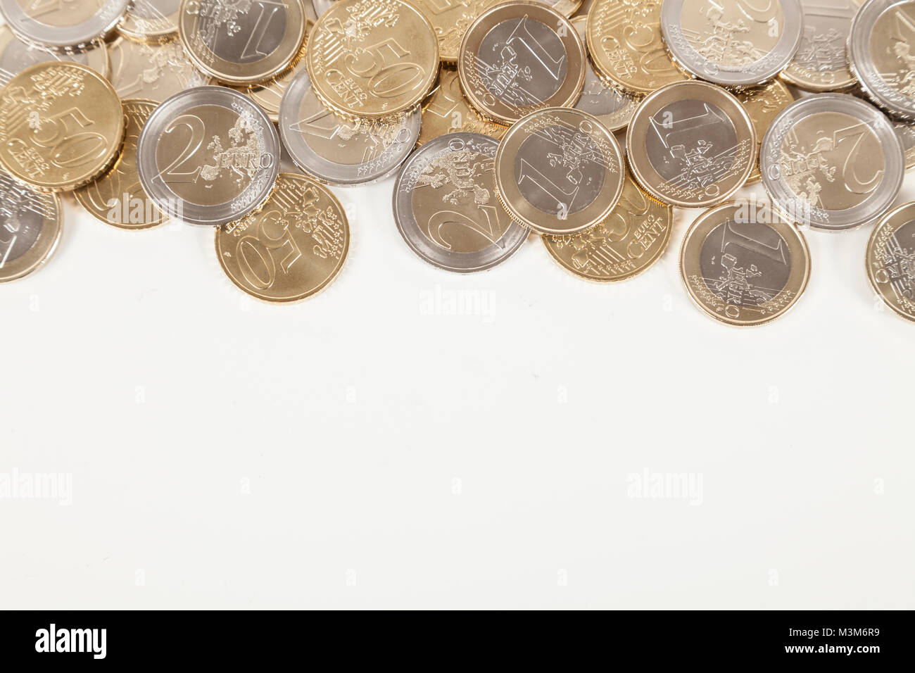 Euro Münzen und Copy Space Stock Photo