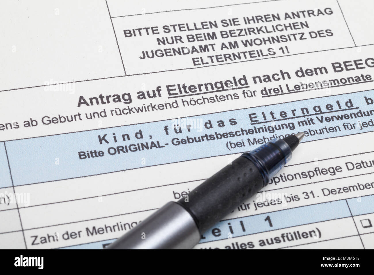 Elterngeldantrag Stock Photo 174392072 Alamy