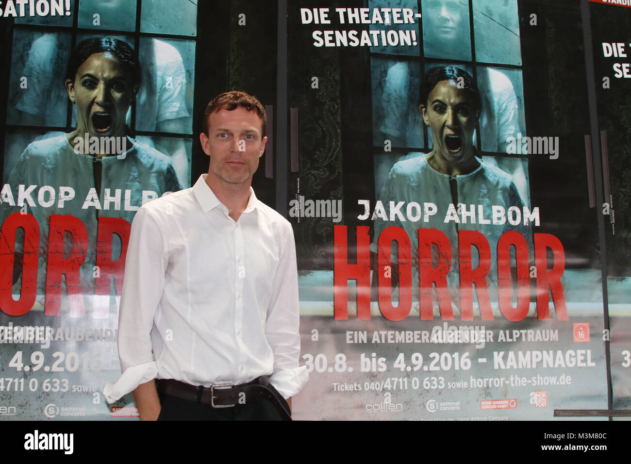 Jakop Ahlbom, der schwedische, in den Niederlanden lebende und arbeitende Regisseur, Pantomime und Choreograph., Fotoprobe 'Horror', Kampnagel Hamburg, 30.08.2016 Stock Photo