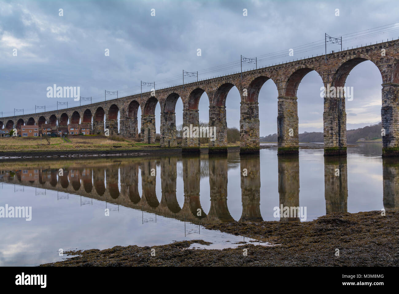 Berwick-upon-Tweed Viaduct, Northumberland, England Stock Photo