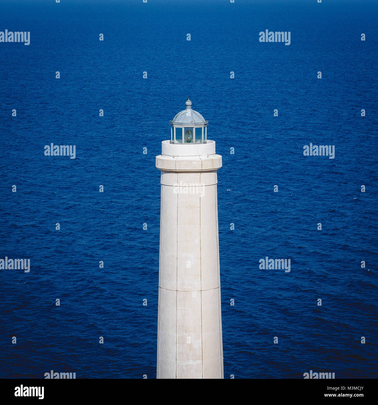 Otranto (Italy), August 2017. The lighthouse at Cape Palascia, near the Apulian town of Otranto, Italy's most easterly point. Square format. Stock Photo