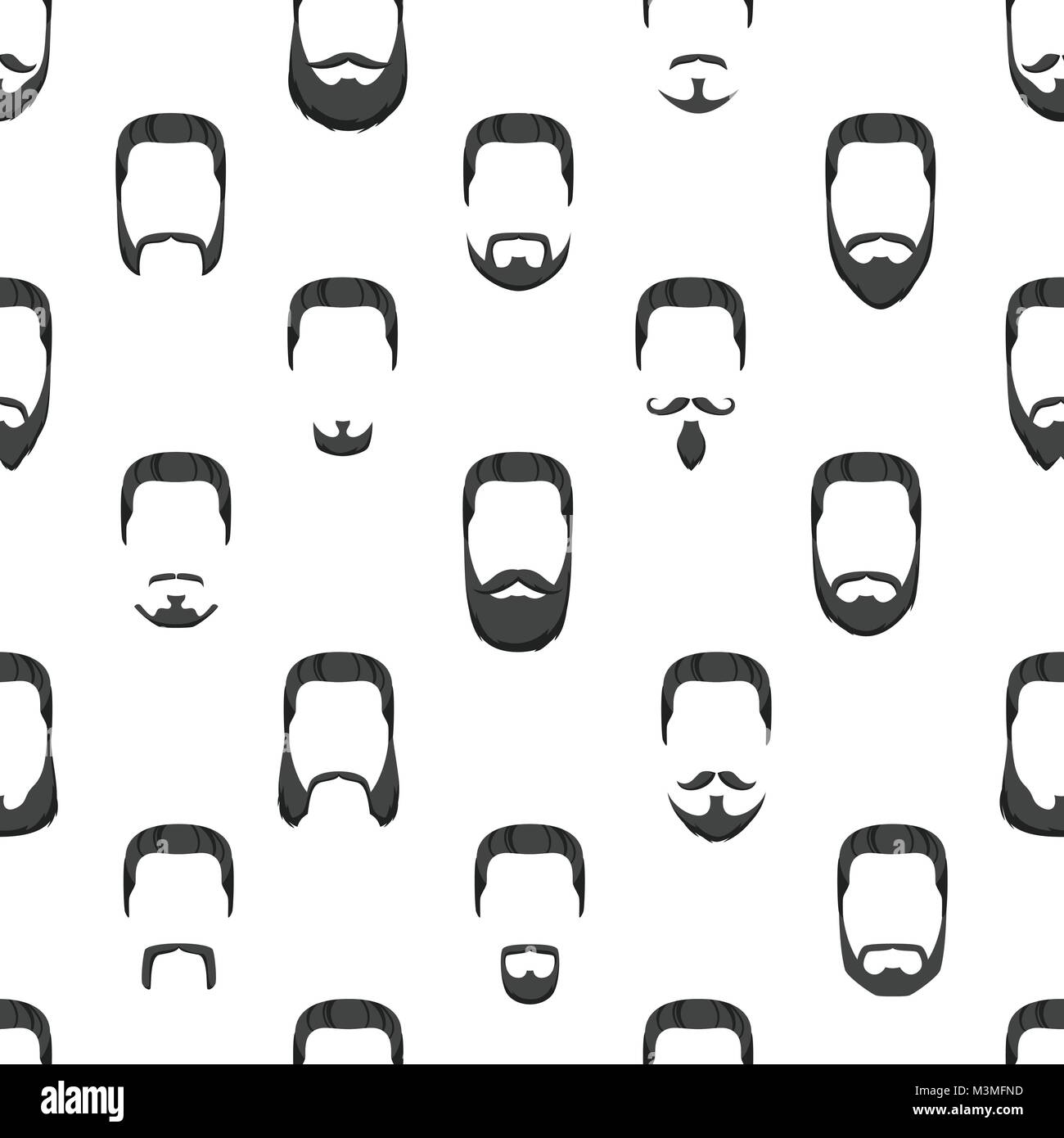 Vector cartoon style seamless pattern with beards and mustaches on ...