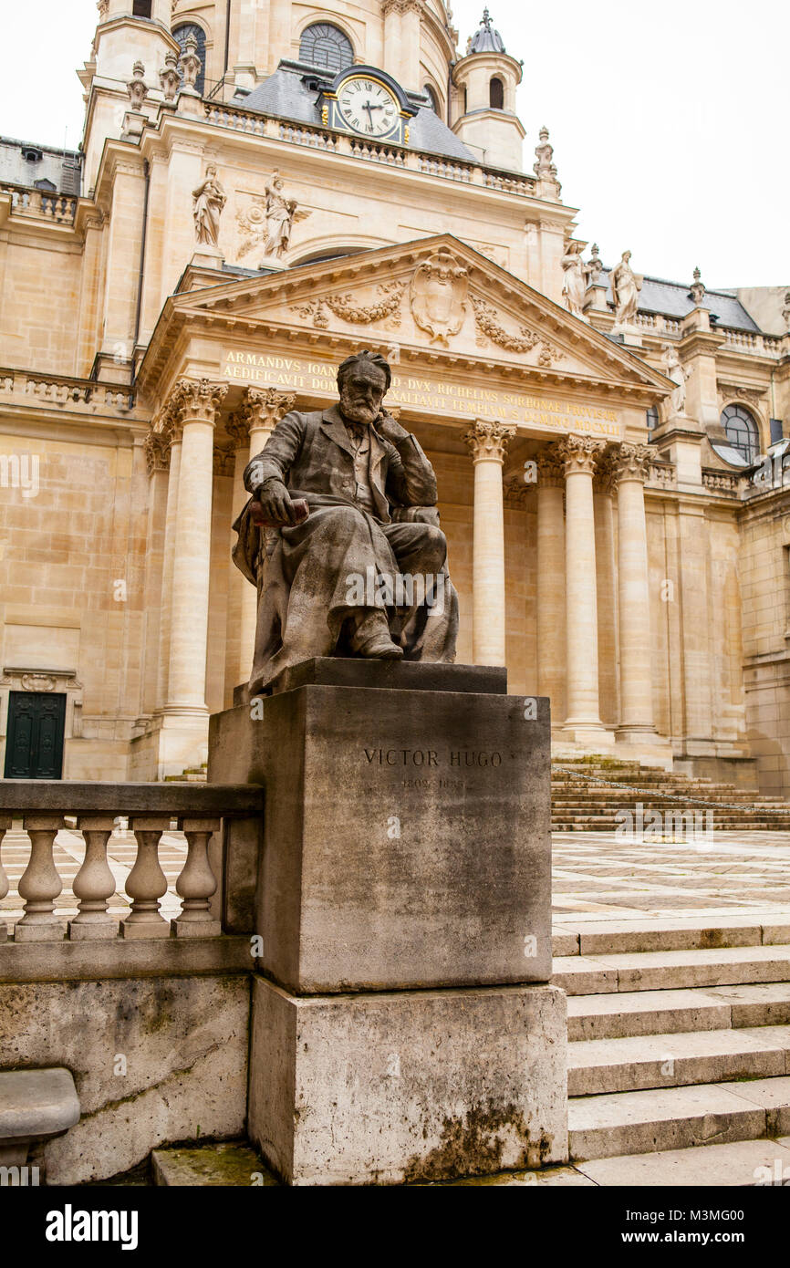 PARIS, FRANCE - JULY 10, 2014: The University of Paris ( Universite de Paris ), Sorbonne university, famous university in Paris, founded by Robert de Stock Photo