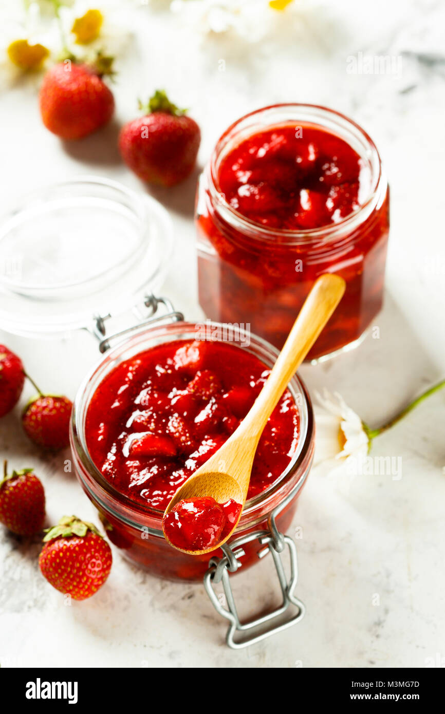Homemade strawberry marmalade with cinnamon Stock Photo Alamy