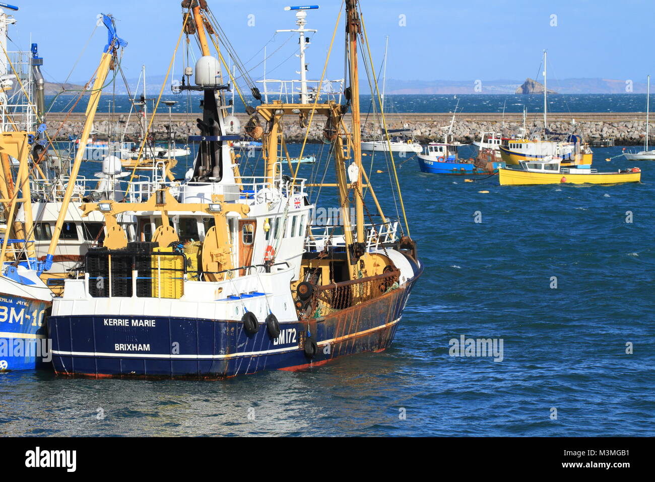 Fishing boats, Brixham harbour, South Devon, England, UK Stock Photo ...