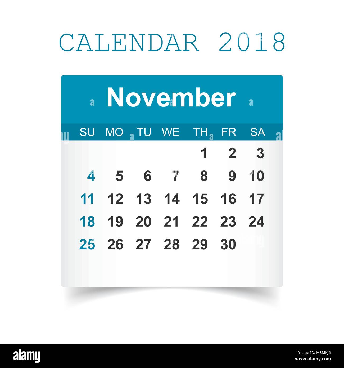 november-2018-calendar-calendar-sticker-design-template-week-starts-on-sunday-business-vector