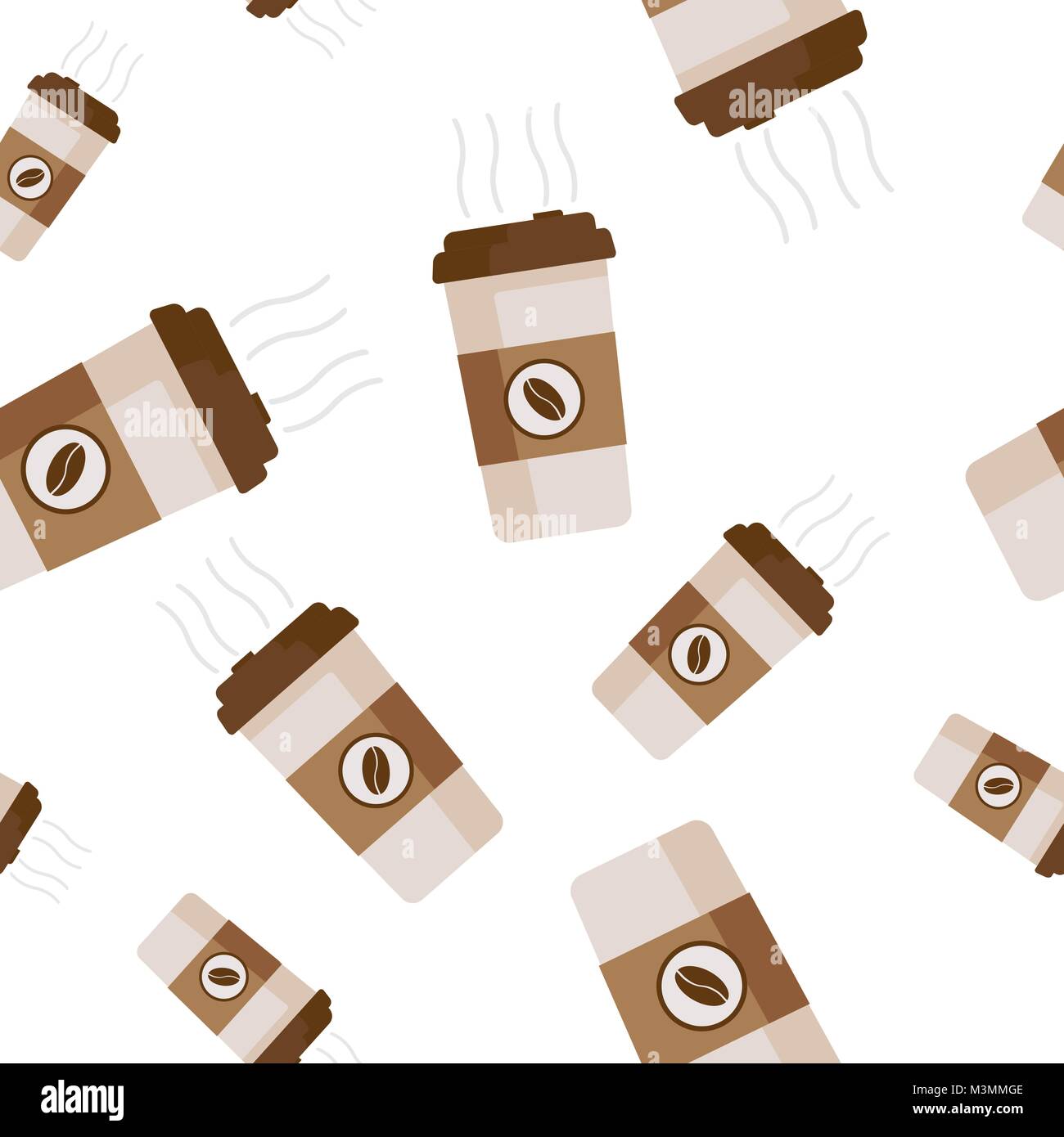 Coffee cup seamless pattern background icon. Business flat vector ...