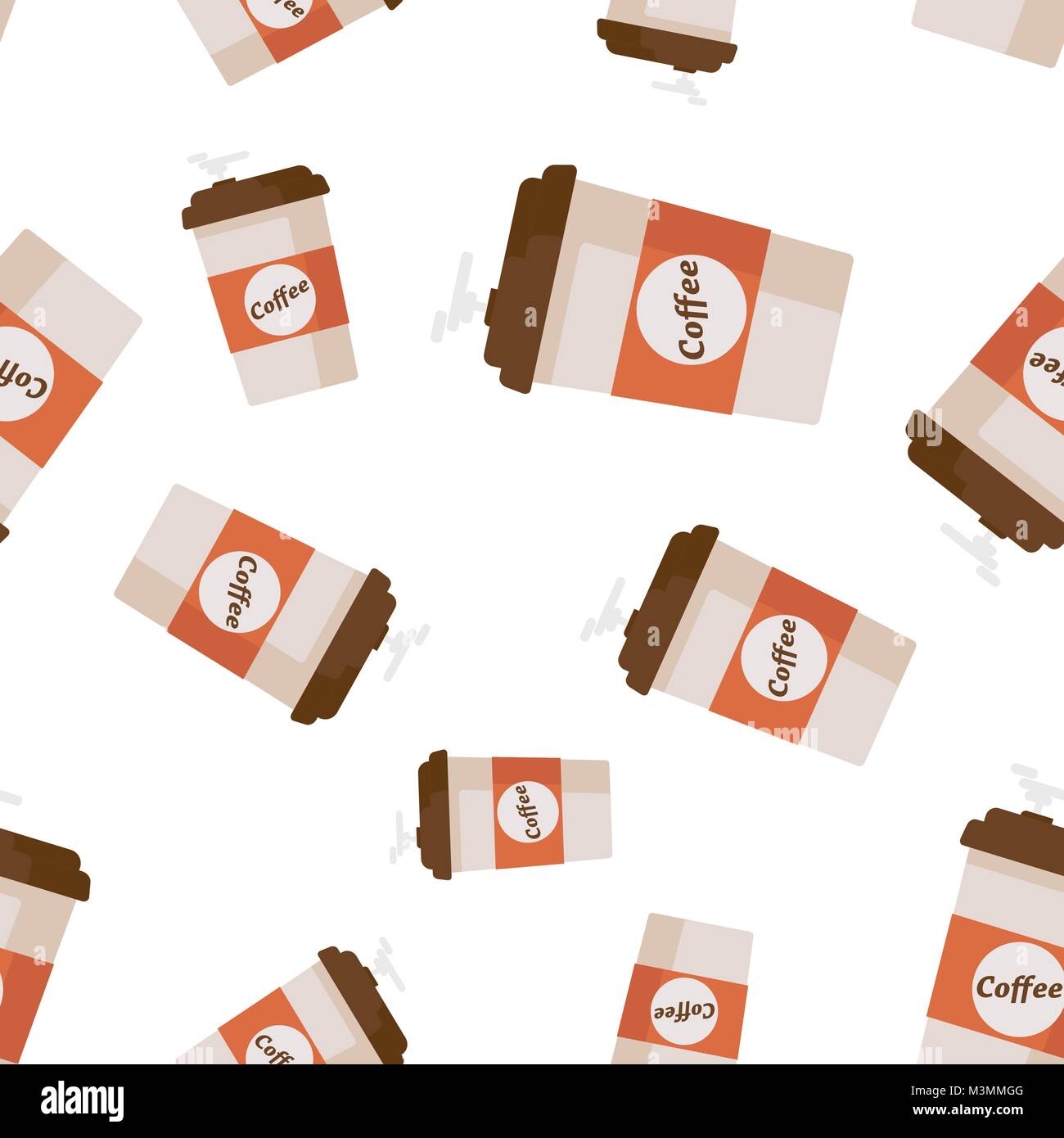 Coffee cup seamless pattern background icon. Business flat vector ...