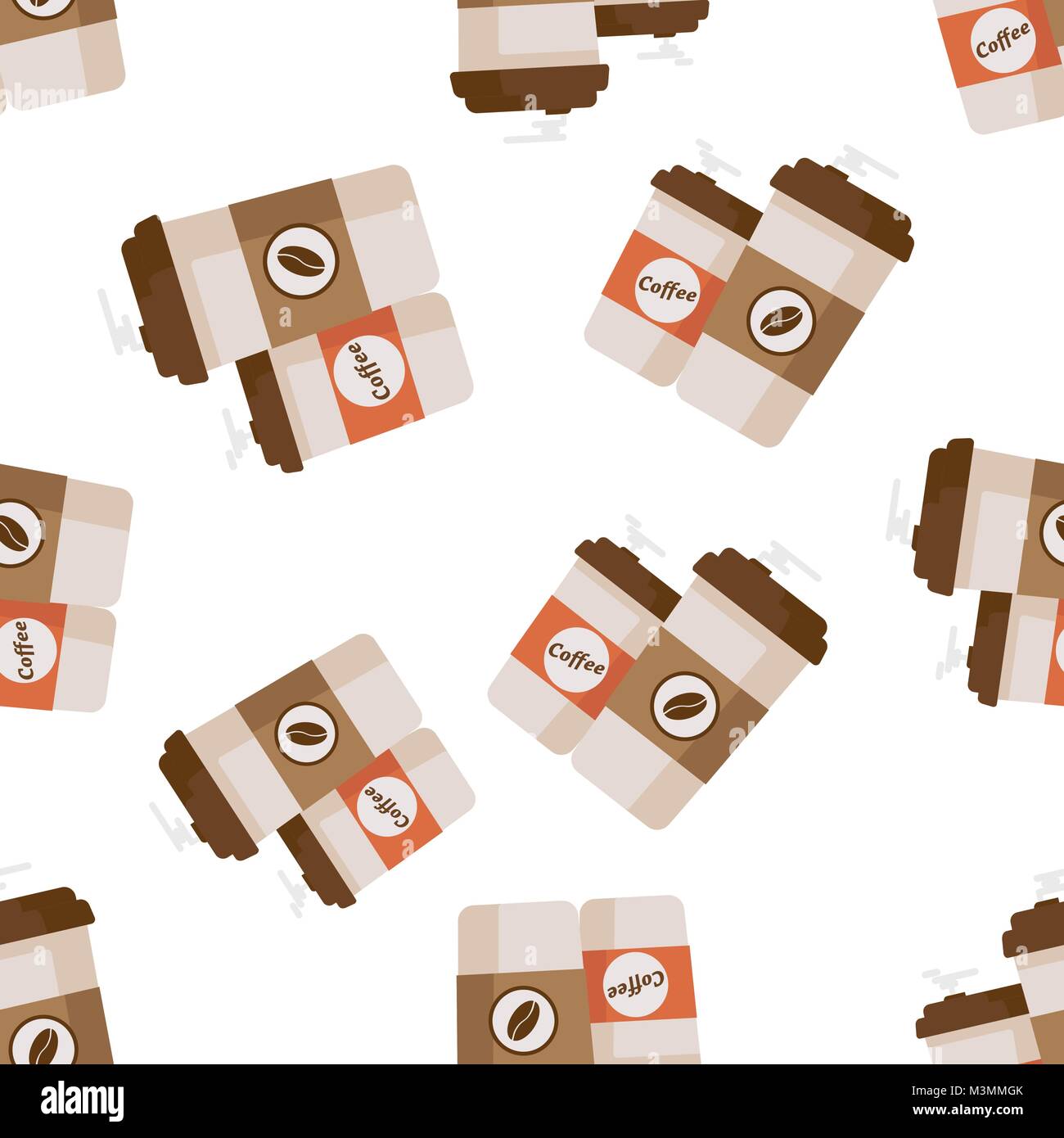 Coffee cup seamless pattern background icon. Business flat vector ...