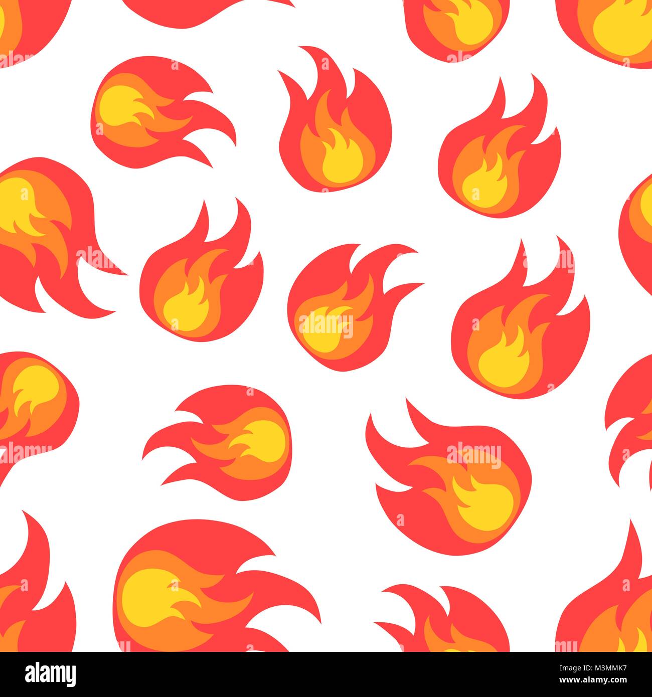 Flame fire seamless pattern background icon. Business flat vector ...