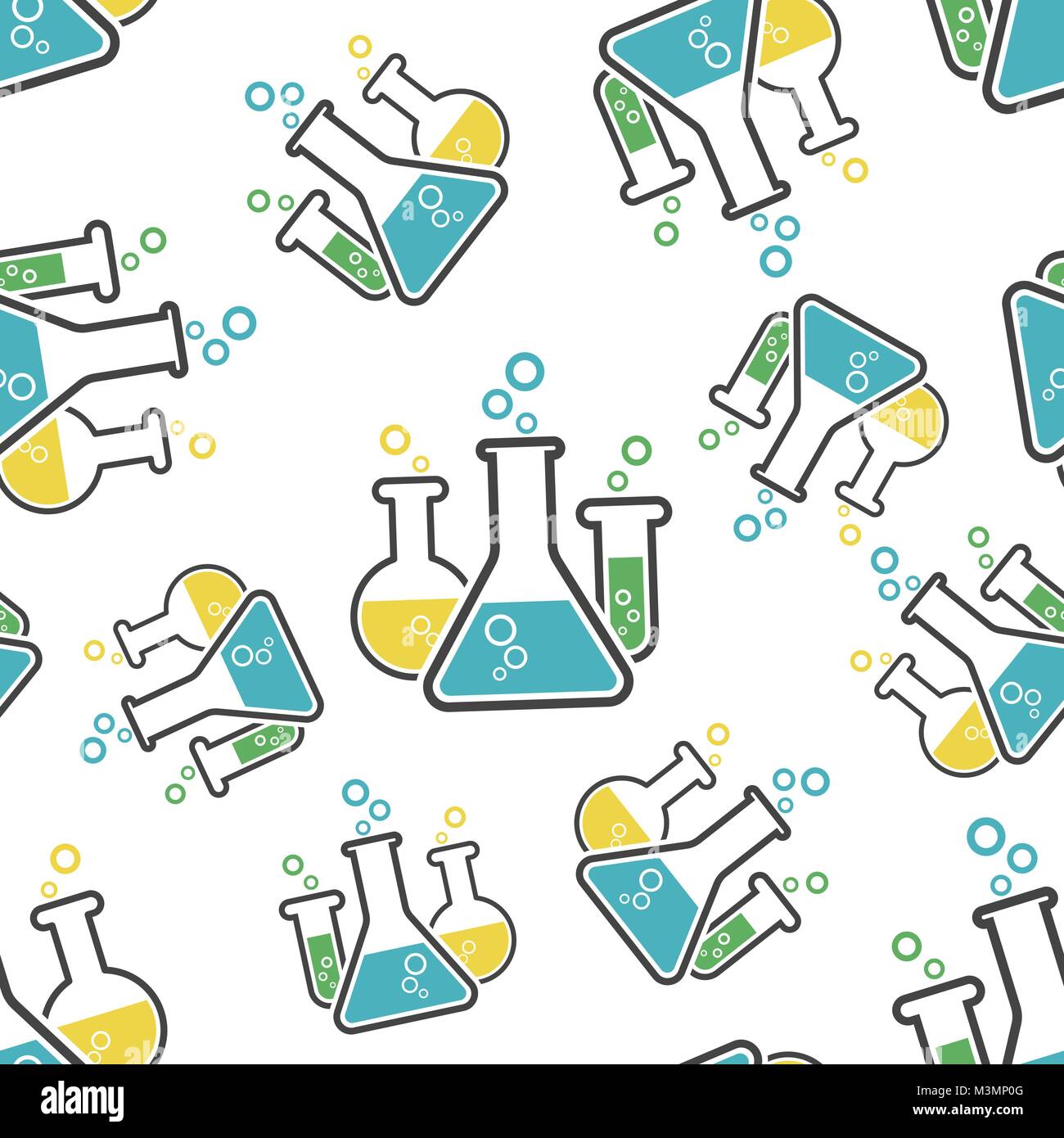 Chemical test tube seamless pattern background. Business flat vector ...