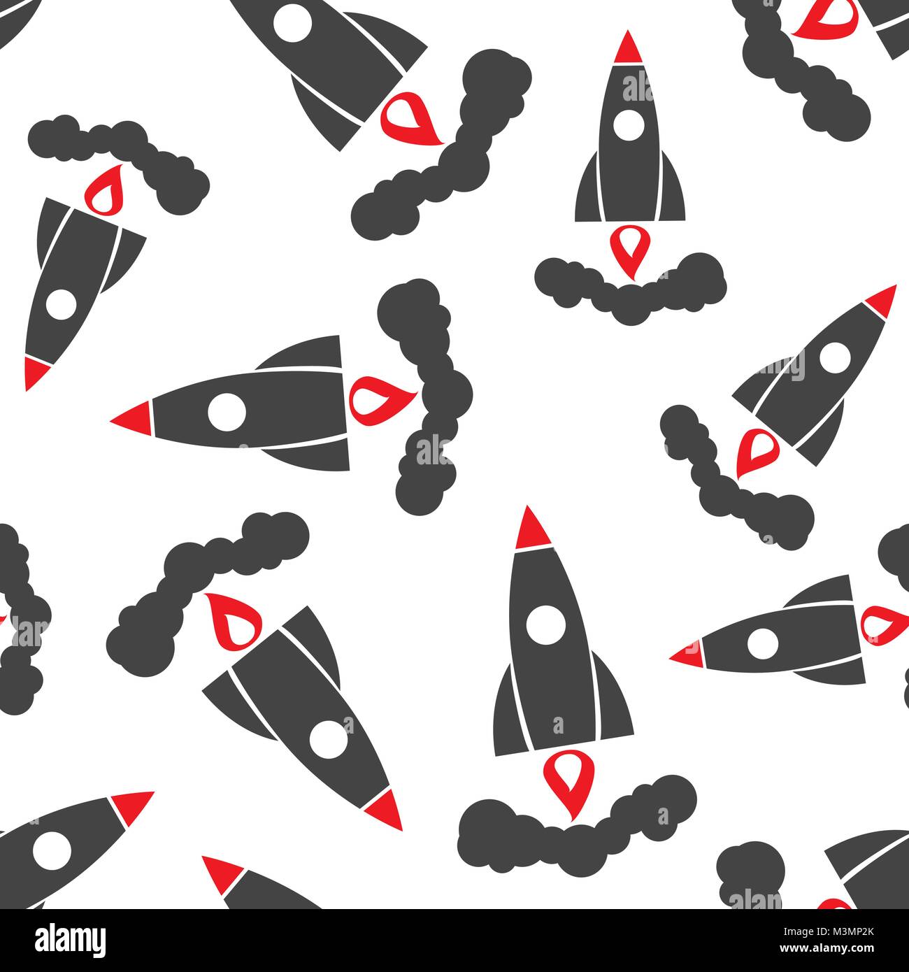 Rocket seamless pattern background. Business flat vector illustration ...
