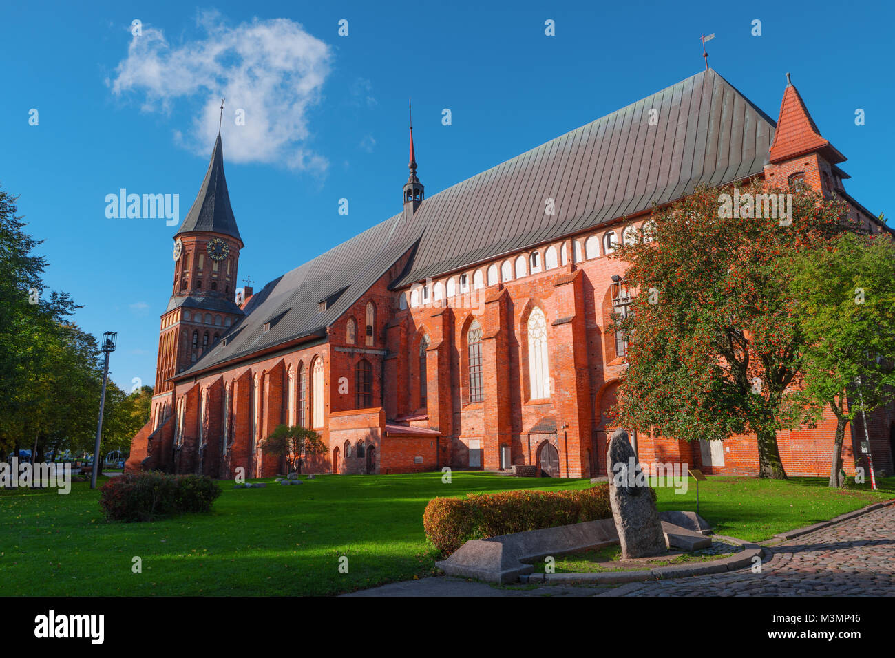 Gothic cathedral, Kant Island, Kaliningrad, Russia. Popular landmark, famous travel destination. Center of city. View of Kant Island. Cityscape of Kal Stock Photo