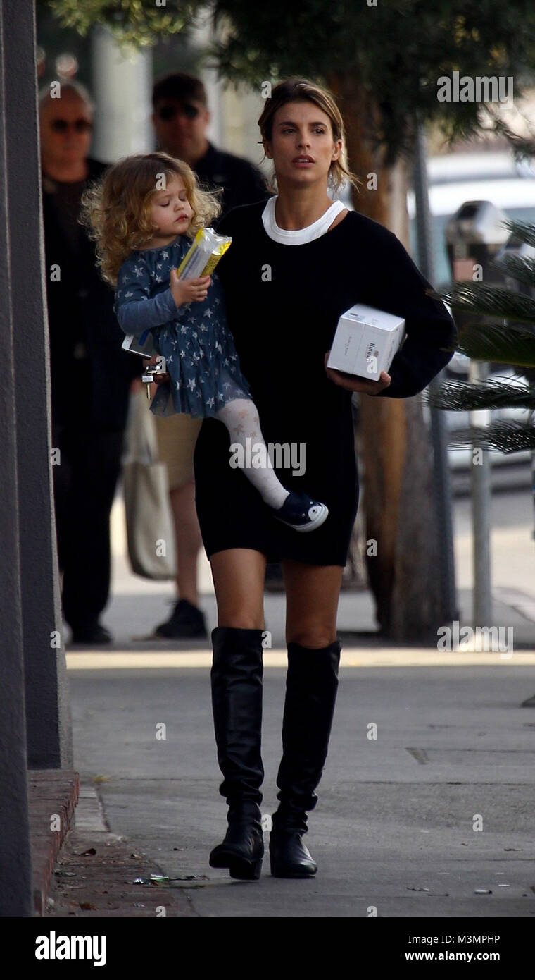 Elisabetta Canalis shopping at Melrose Fine Market with her daughter