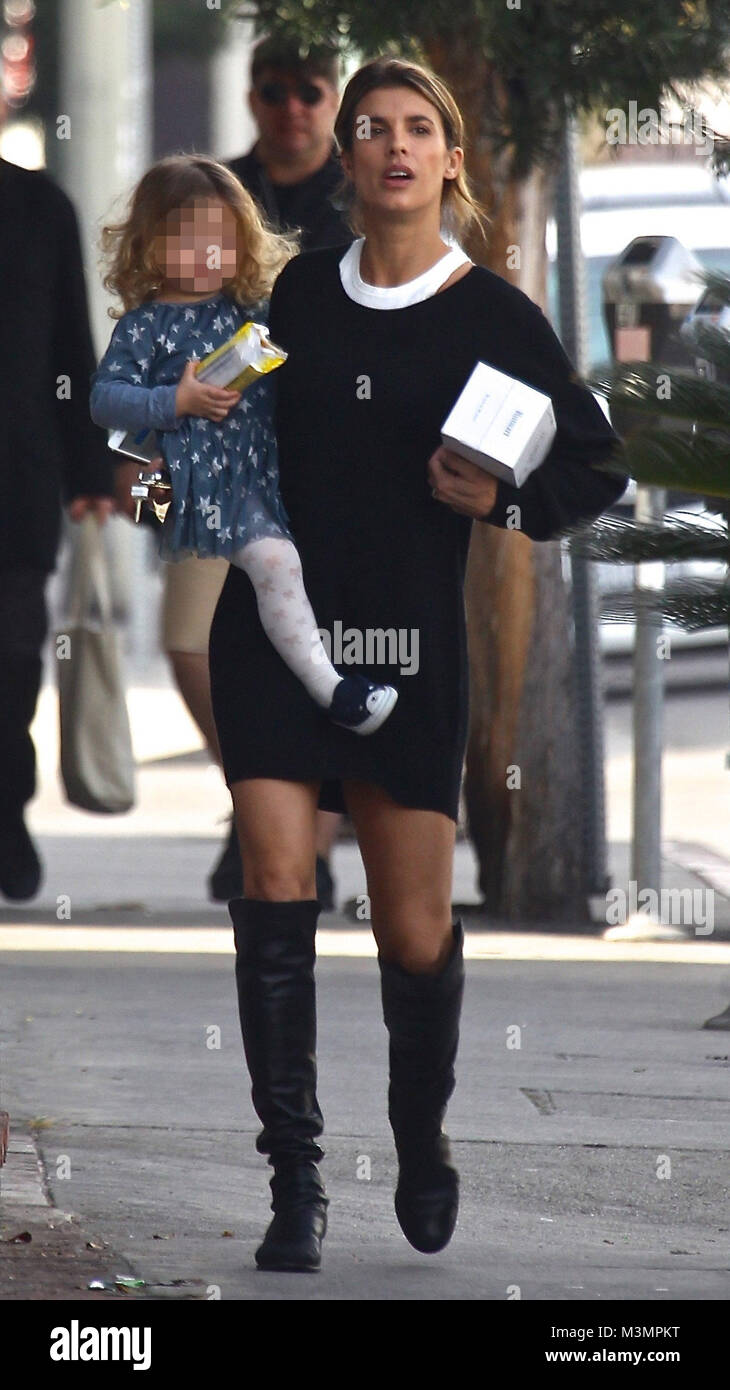 Elisabetta Canalis shopping at Melrose Fine Market with her daughter