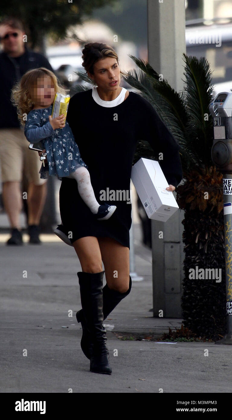 Elisabetta Canalis shopping at Melrose Fine Market with her daughter