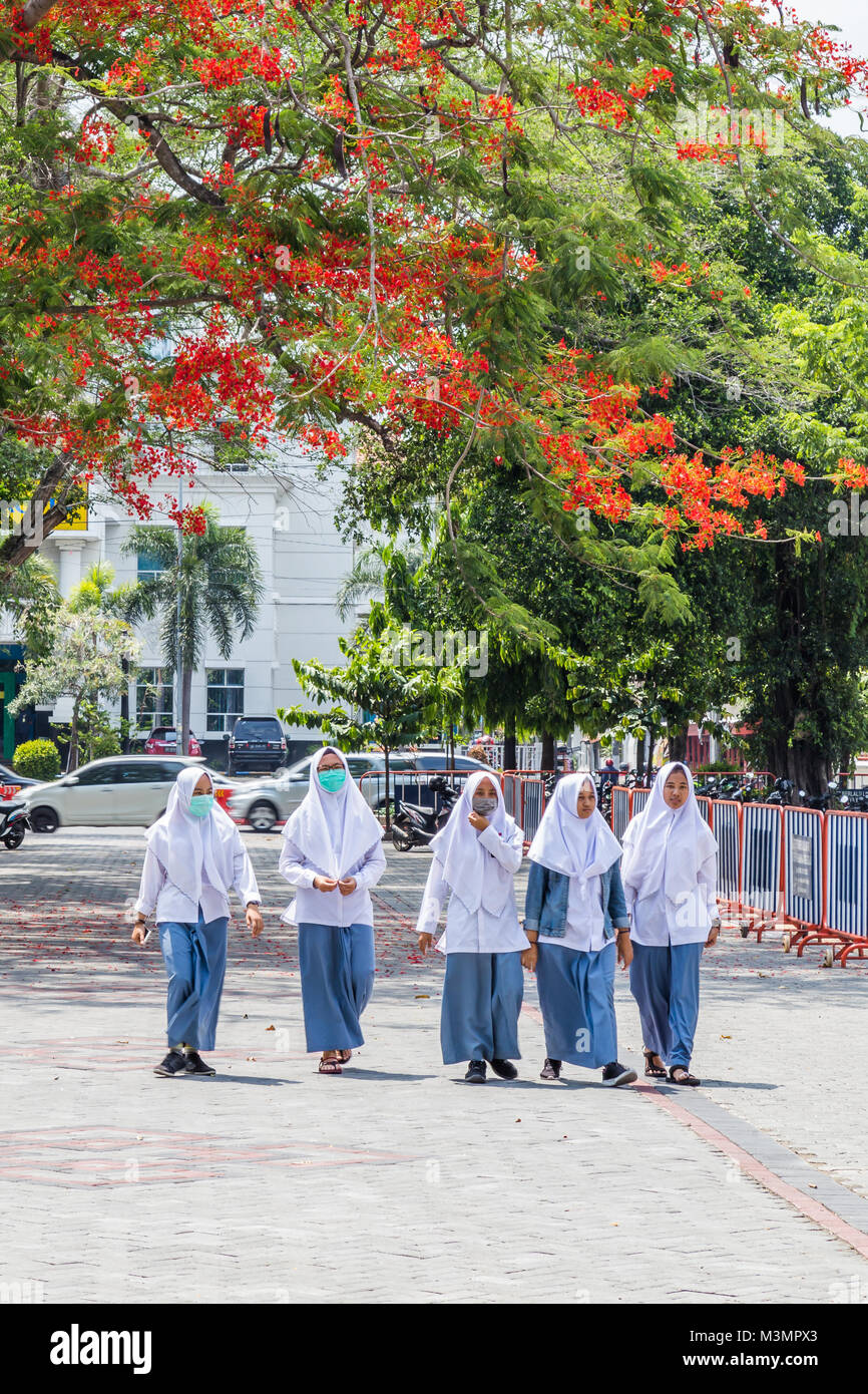 School girsl in Solo, Indosia Stock Photo