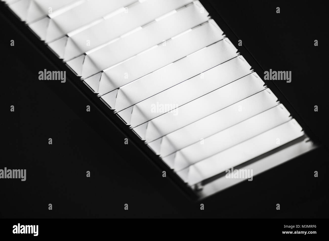 Built In Office Ceiling Light With Fluorescent Tube Lamps Close