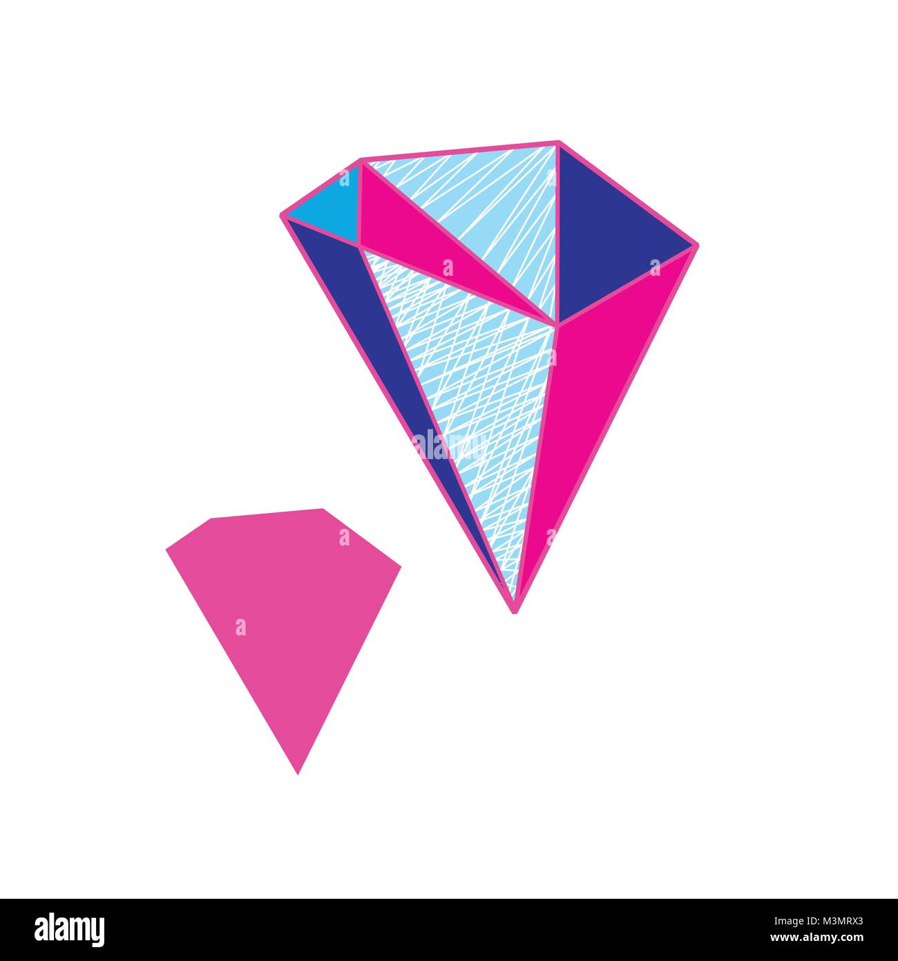 Multi Colored Crystal Icon Bright sign multi-colored crystal sign on a white background Stock ...