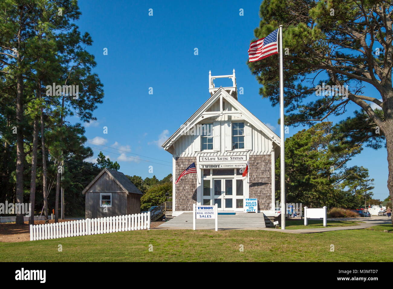 An old US life saving station now converted to a real estate sales ...