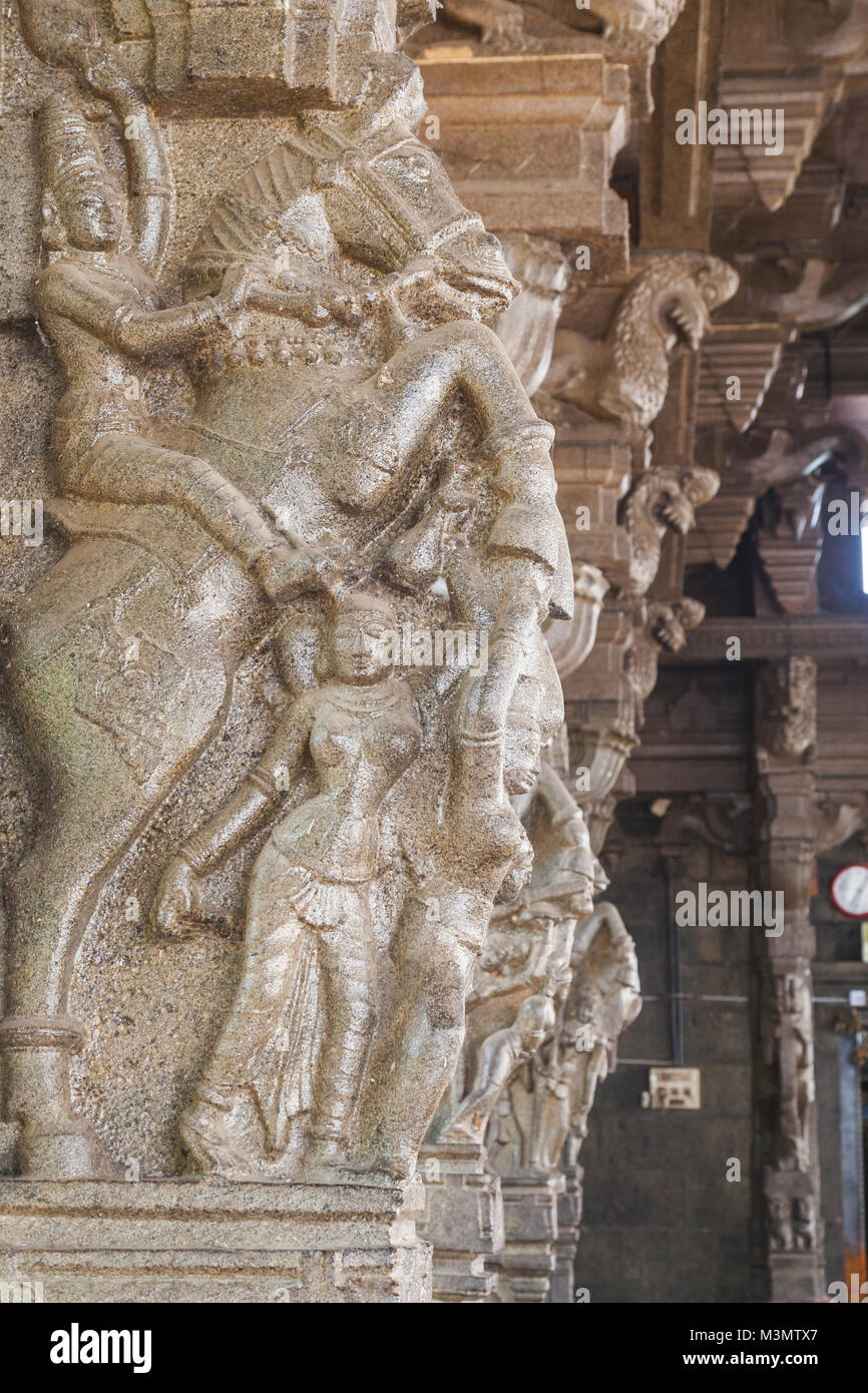 India, Tamil Nadu, Tirukalukundram, Vedagiriswarar Temple Stock Photo