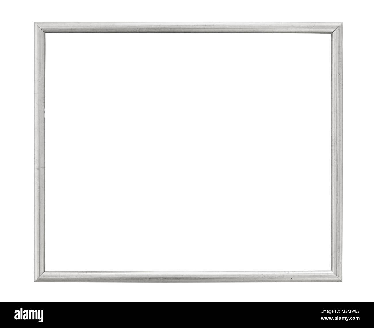 Silver colored picture frame isolated on white background with clipping