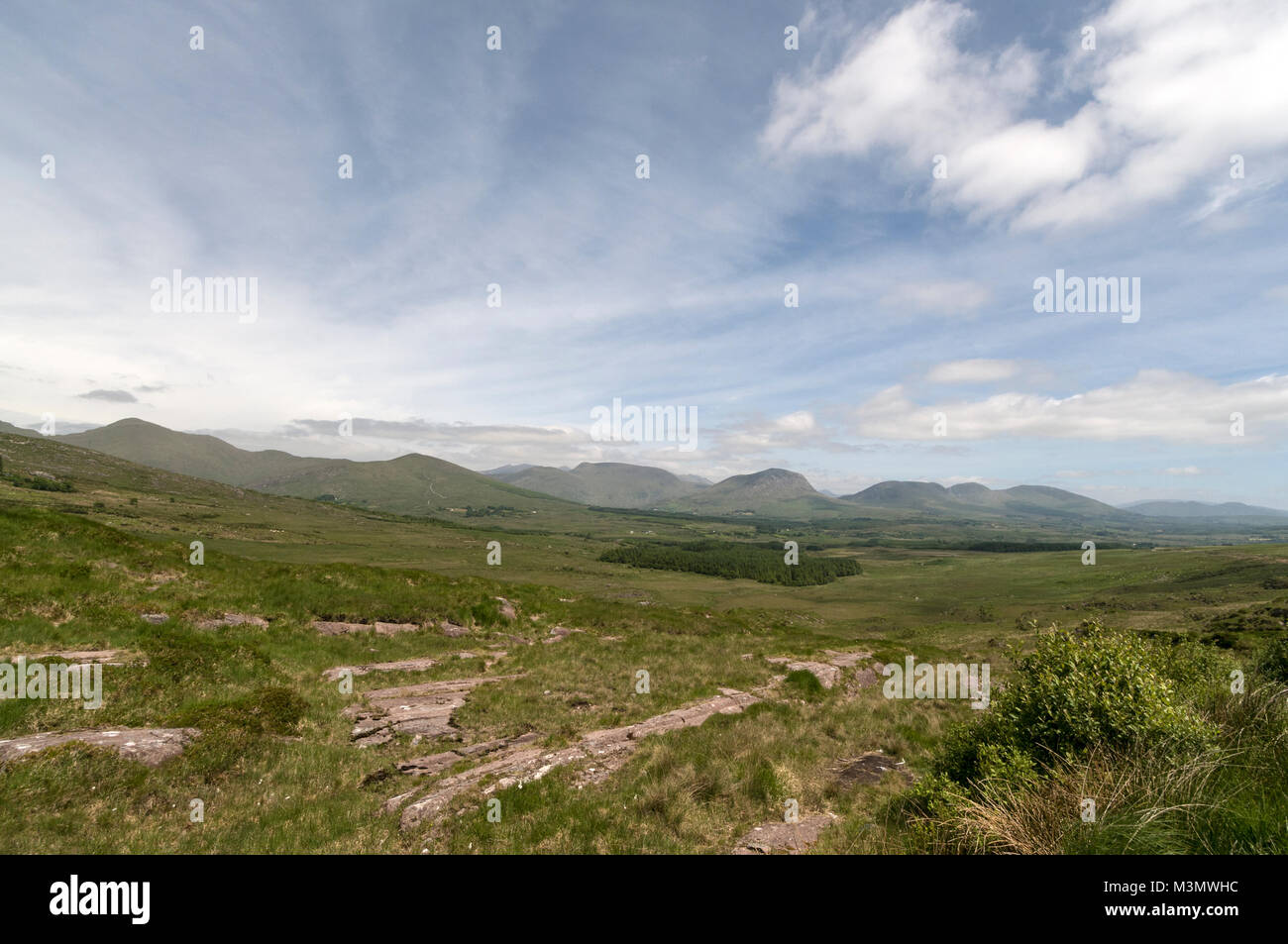 The MacGillycuddy's Reeks, a mountain range in the Ring of Kerry in ...