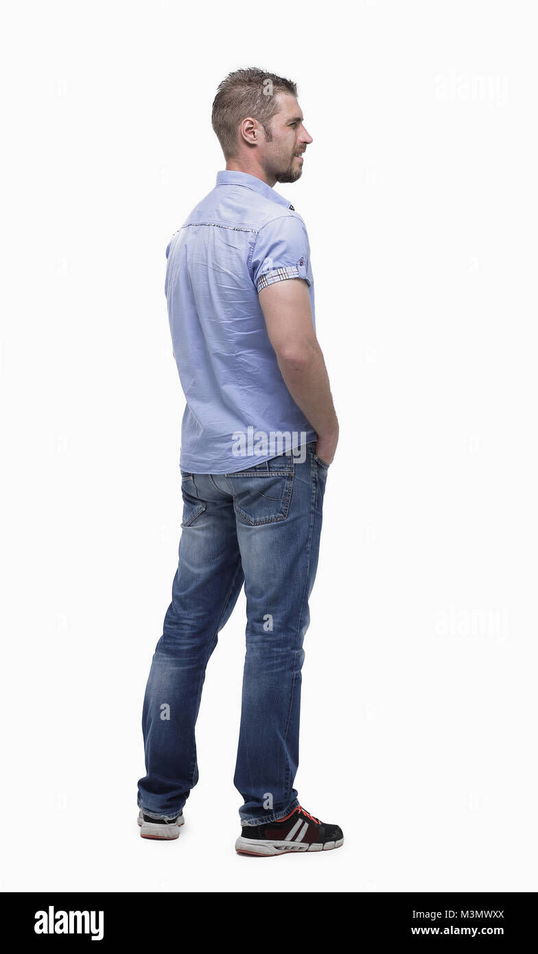 rear view.ambitious man looking forward Stock Photo