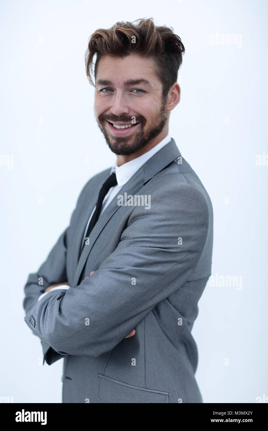 Portrait of a handsome man, isolated over a white background Stock ...