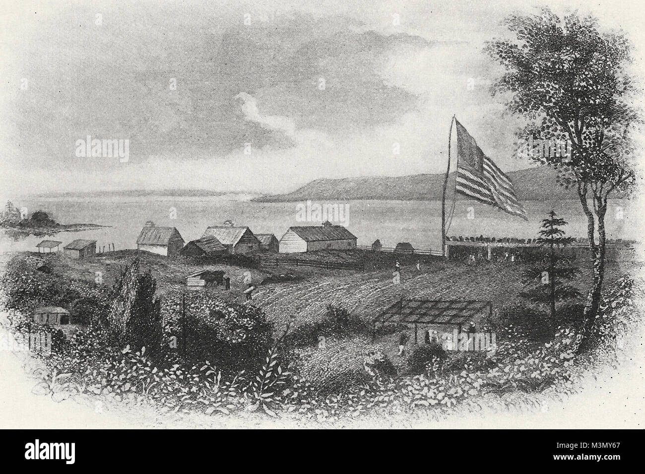 Astoria, Oregon, in 1841 Stock Photo