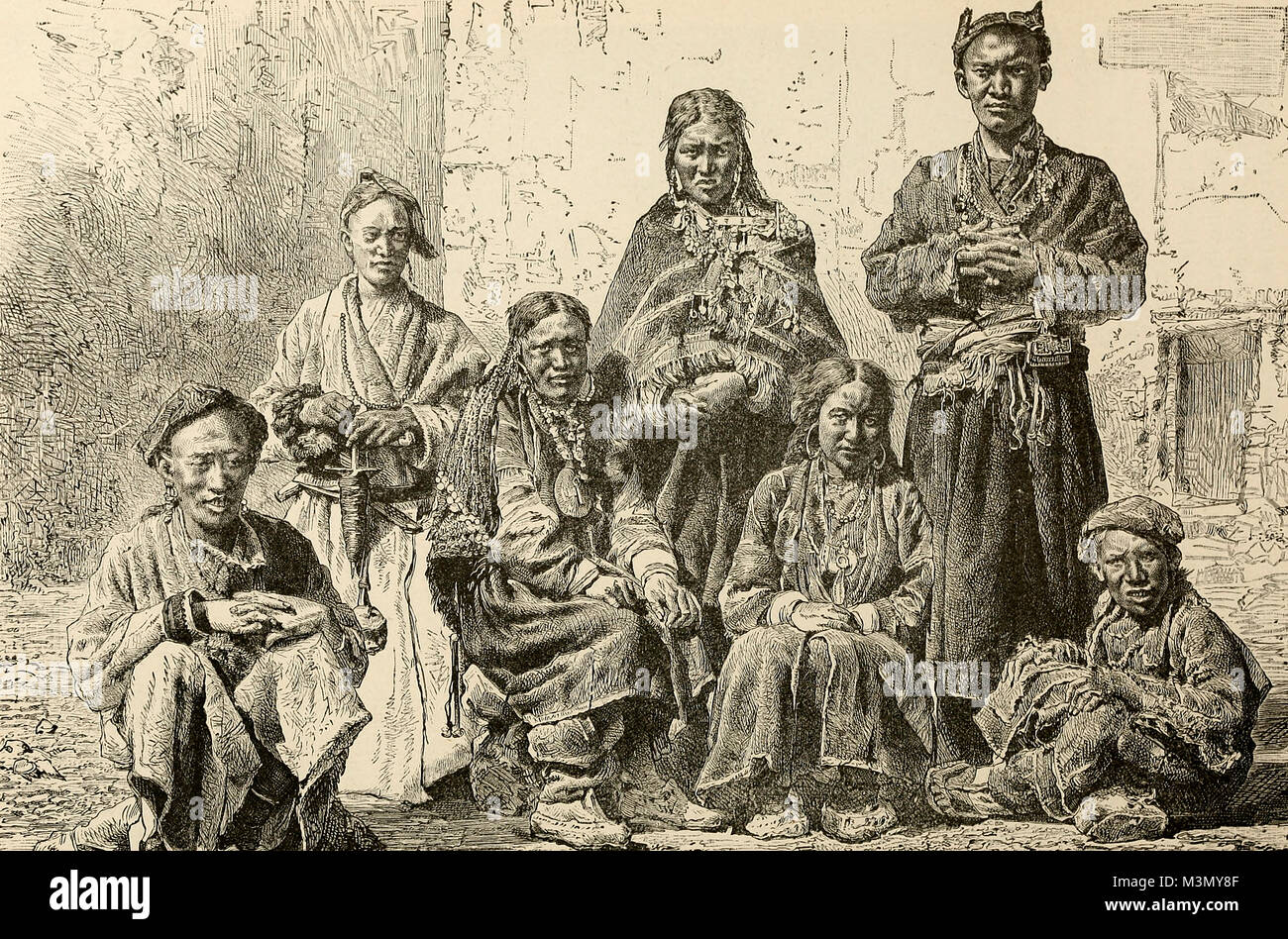 Group of Landakis, or Hill Hindus Stock Photo