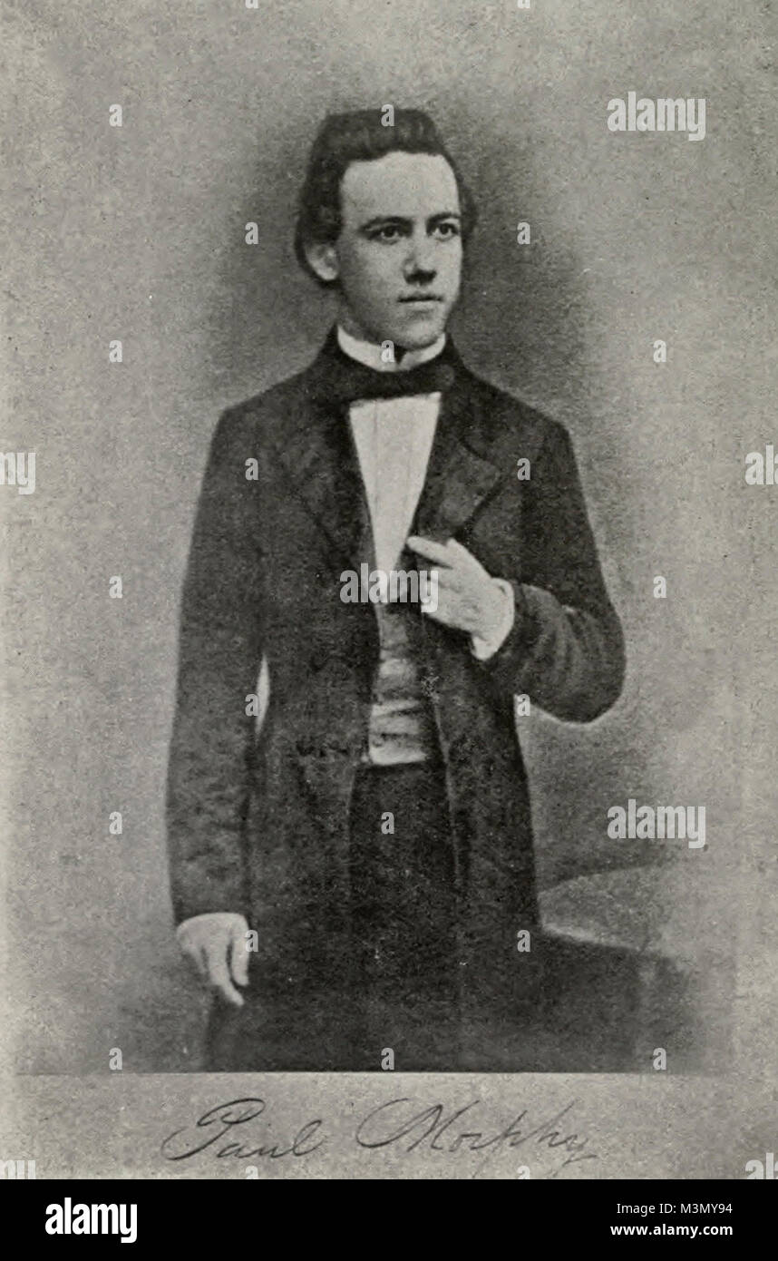 Paul Morphy, American Chess Player, circa 1858 Stock Photo