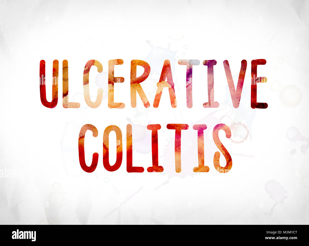 The words Ulcerative Colitis concept and theme painted in colorful