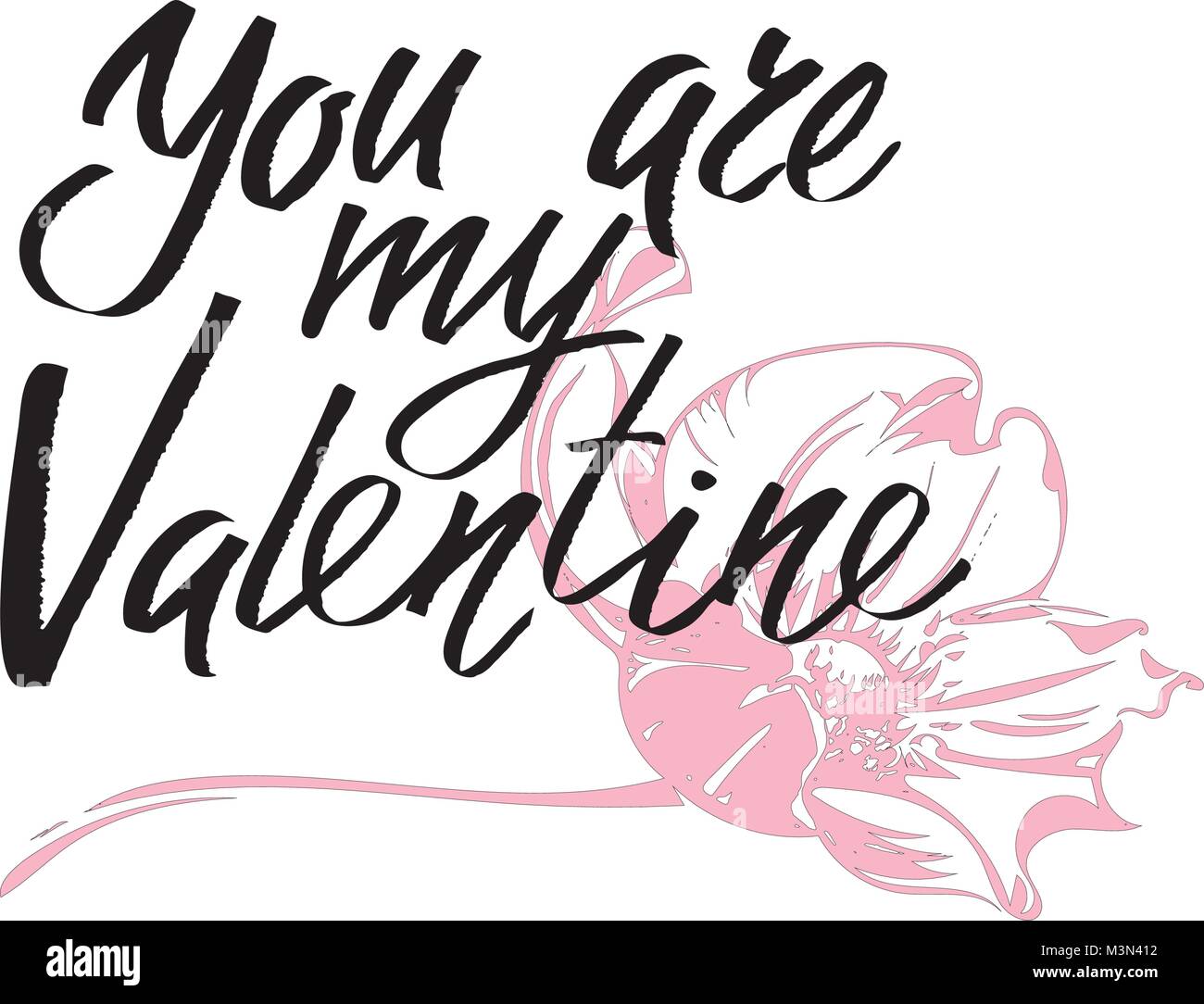 You are my Valentine. I heart you. Valentines day calligraphy glitter ...