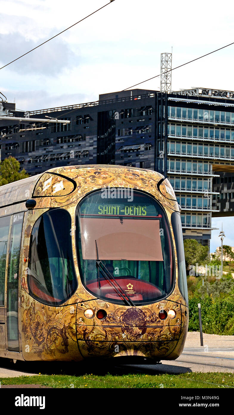 tramway, Montpellier, Herault, France Stock Photo