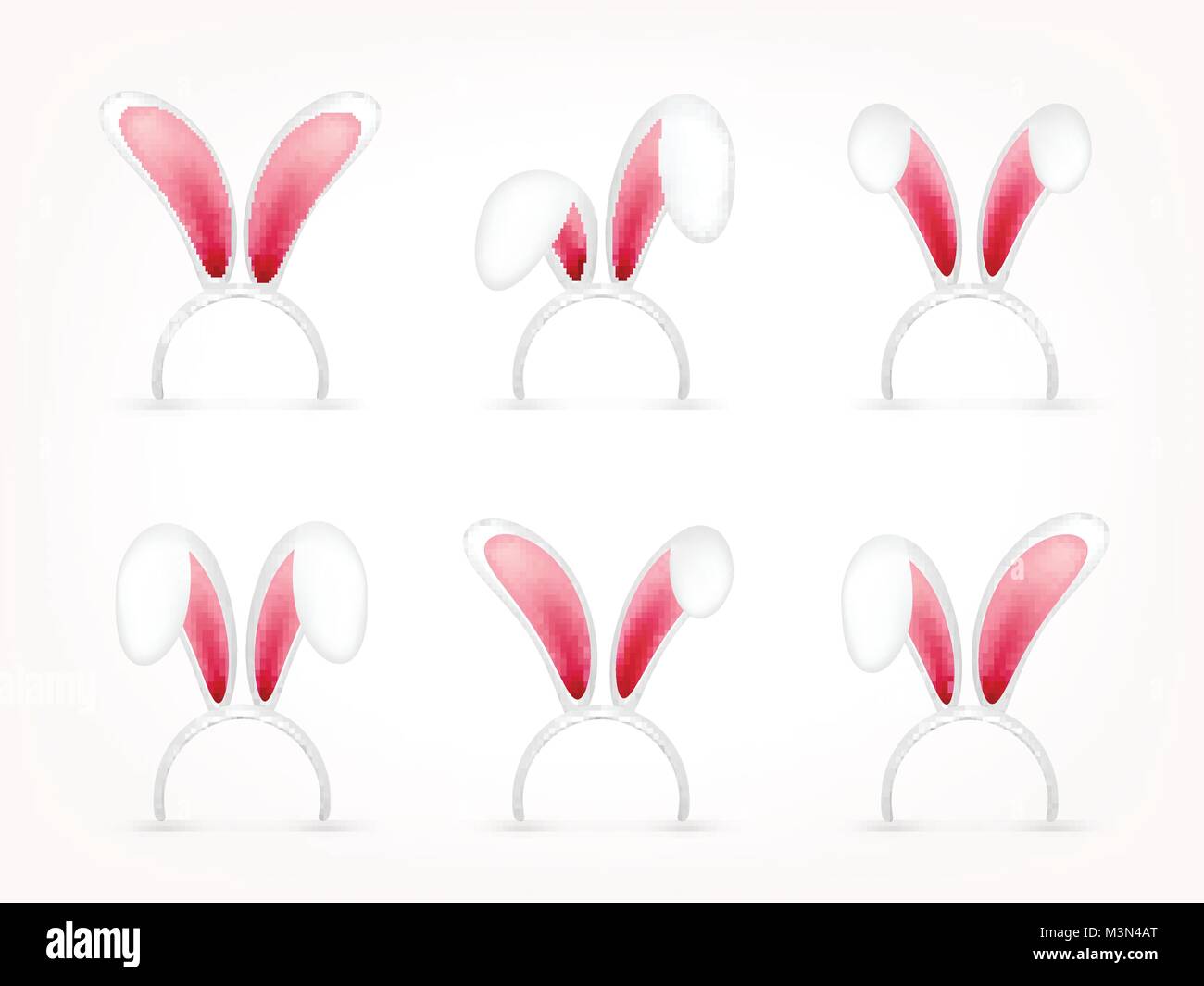 Easter Bunny Ears. Pink and White Mask with Rabbit Ear. Spring Seasonal ...