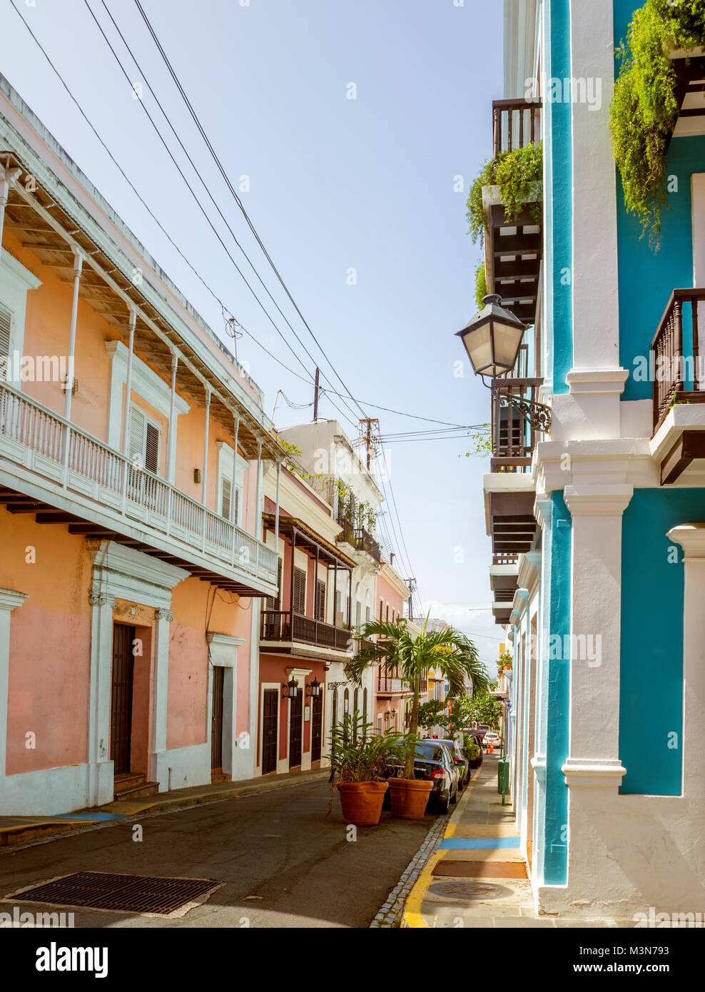 Colorful houses and street of Old San Juan, Puerto Rico Stock Photo - Alamy