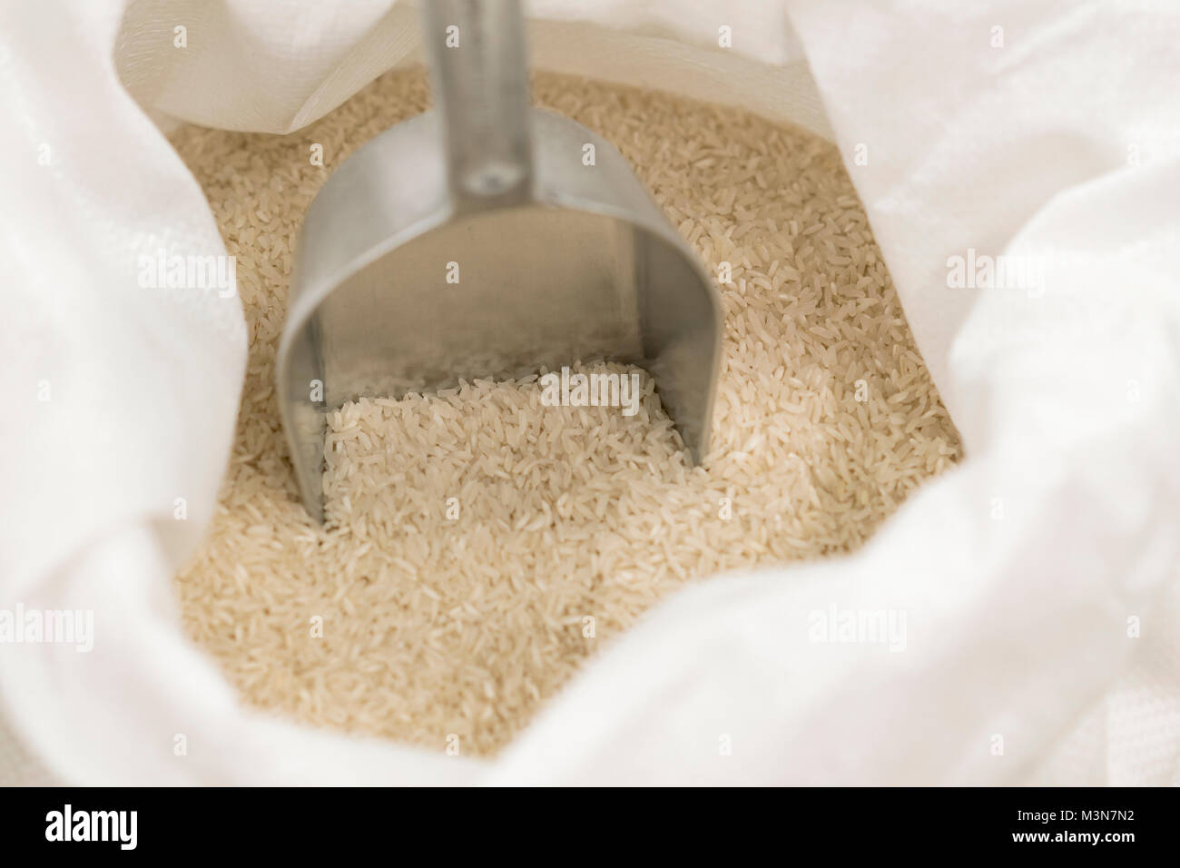 Rice in a bag. closeup Stock Photo Alamy