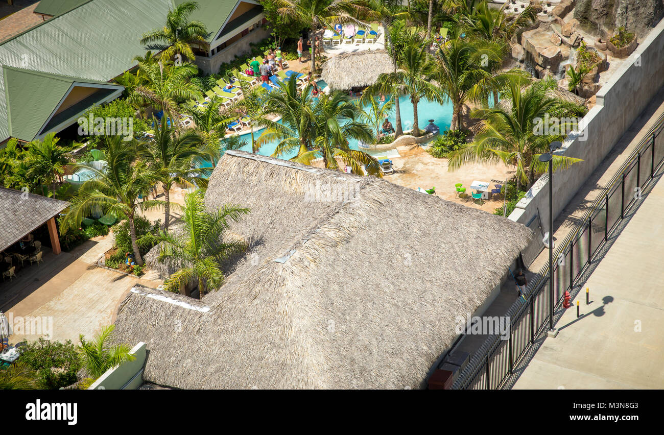 Tropical resort in Folmouth, Jamaica Stock Photo