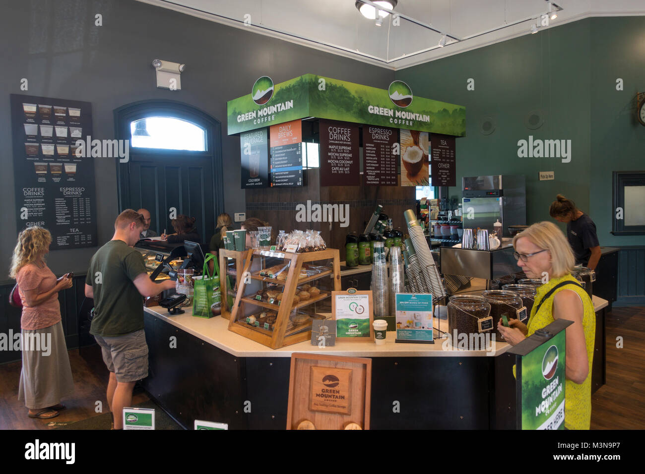 Green mountain coffee cafe and visitor center Waterbury VT Stock Photo