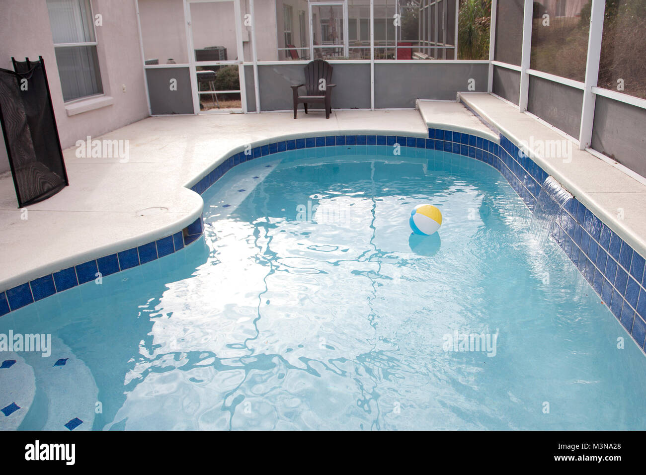 beautiful quiet swimming pool with beach ball Stock Photo Alamy